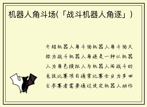 机器人角斗场(「战斗机器人角逐」)